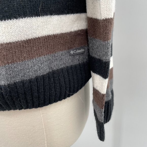 Columbia Womens Cotton Angora Wool Retro Stripe Crewneck Sweater Size Medium - Picture 3 of 9